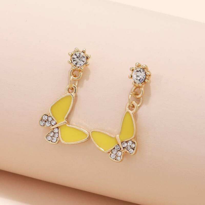 

Butterfly Drop Earrings, Yellow