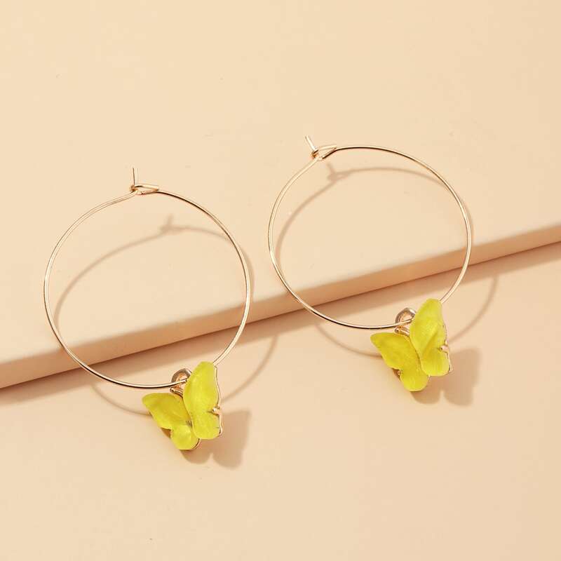 

Butterfly Drop Earrings, Yellow