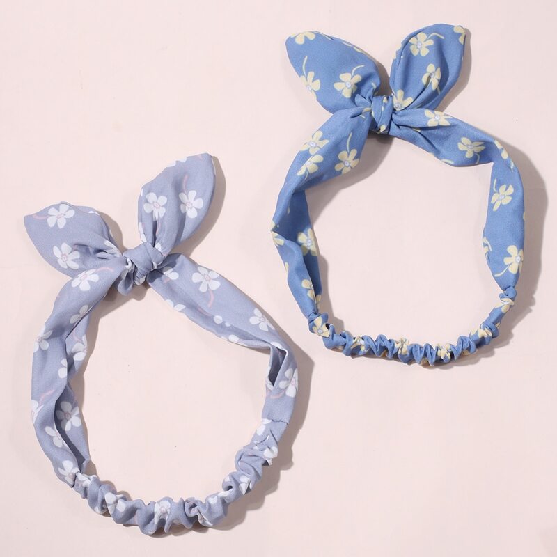 

2pcs Floral Pattern Headband, Multicolor