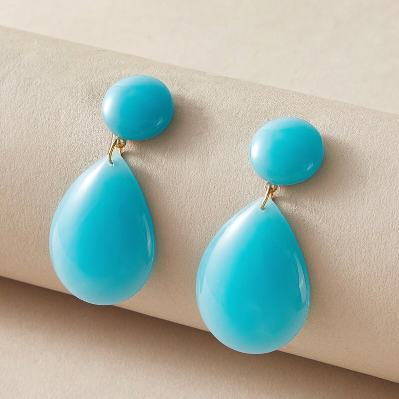 

Water Drop Earrings, Blue