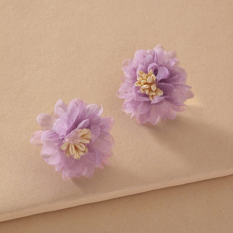 

Flower Stud Earrings, Purple