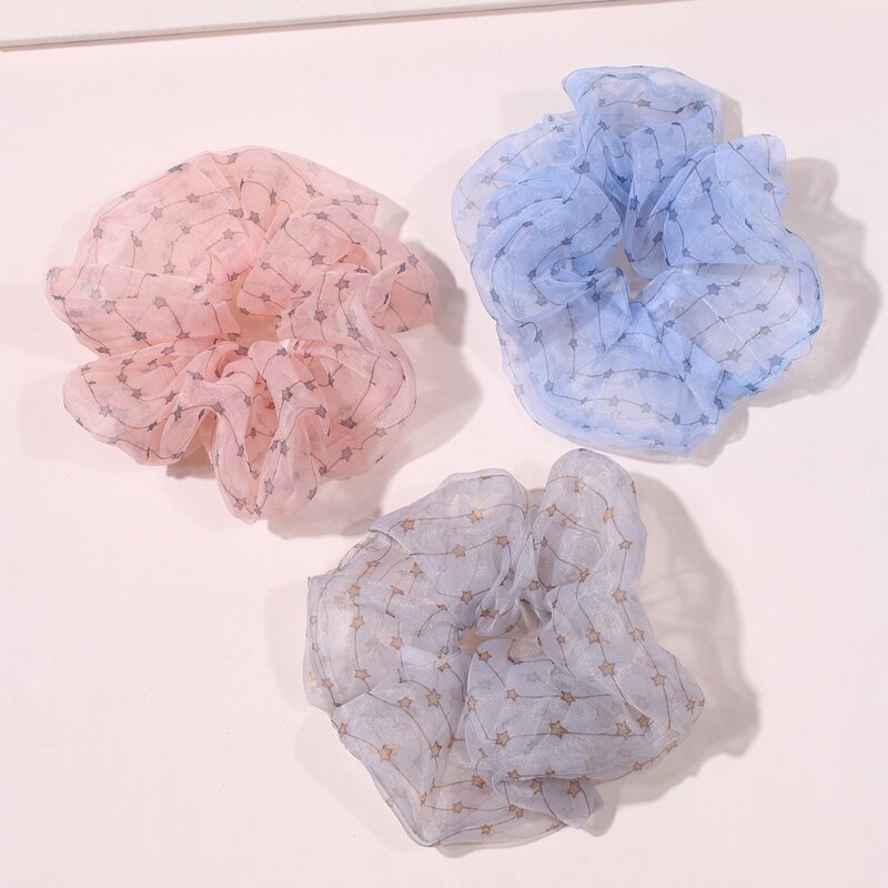 

3pcs Star Pattern Scrunchie, Multicolor