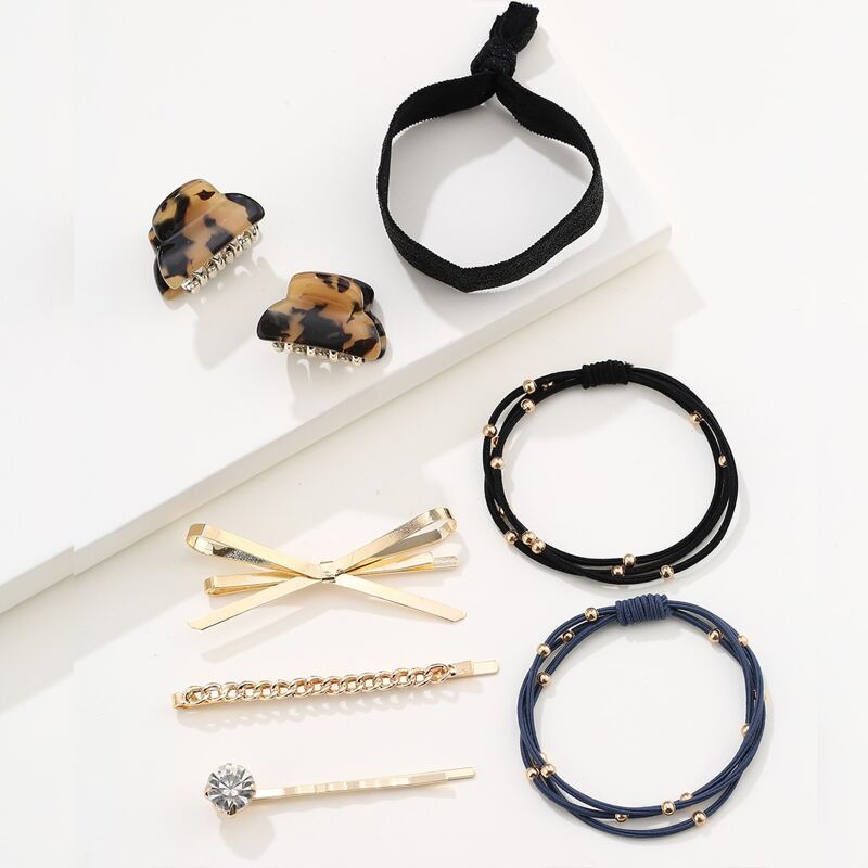 

8pcs Leopard Print Hair Accessory, Multicolor