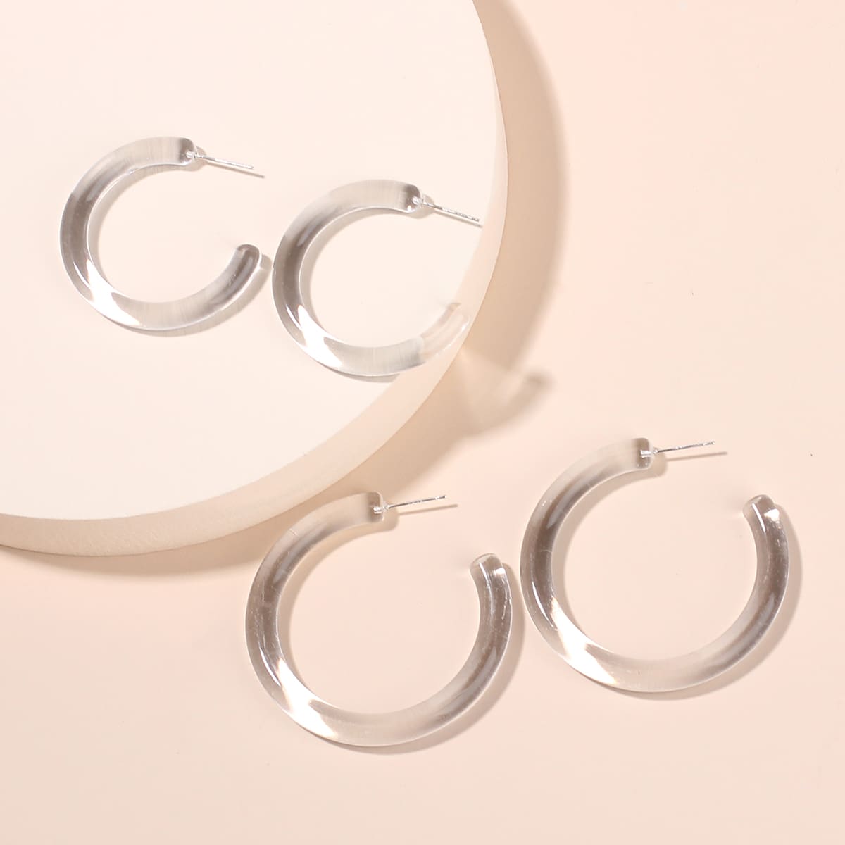 

2pairs Cuff Hoop Earrings