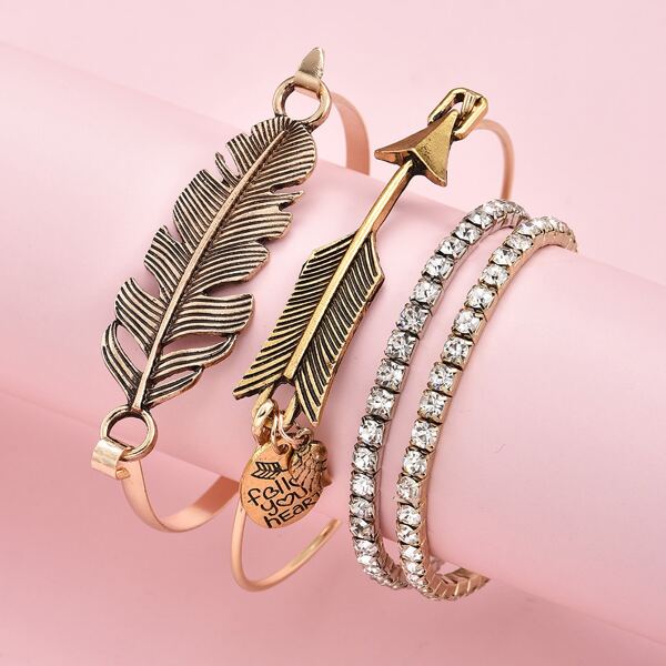 

4pcs Arrow Decor Bracelet, Gold