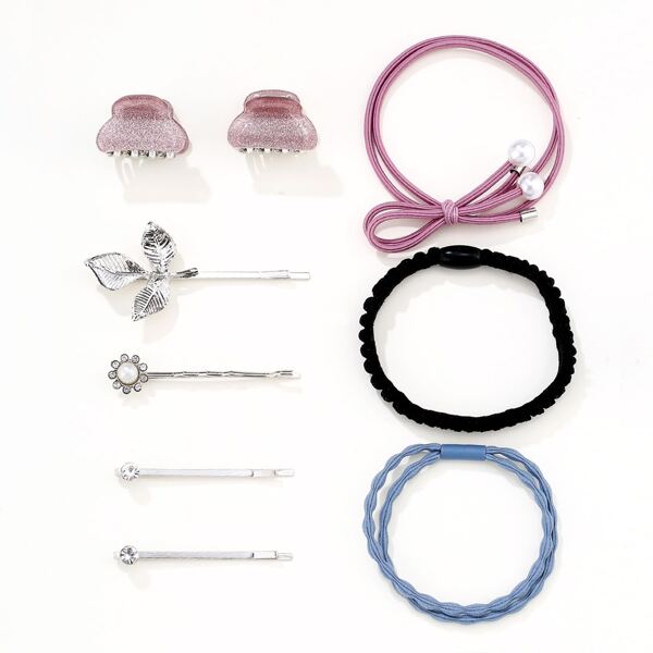 

9pcs Rhinestone Decor Hair Accessory, Multicolor