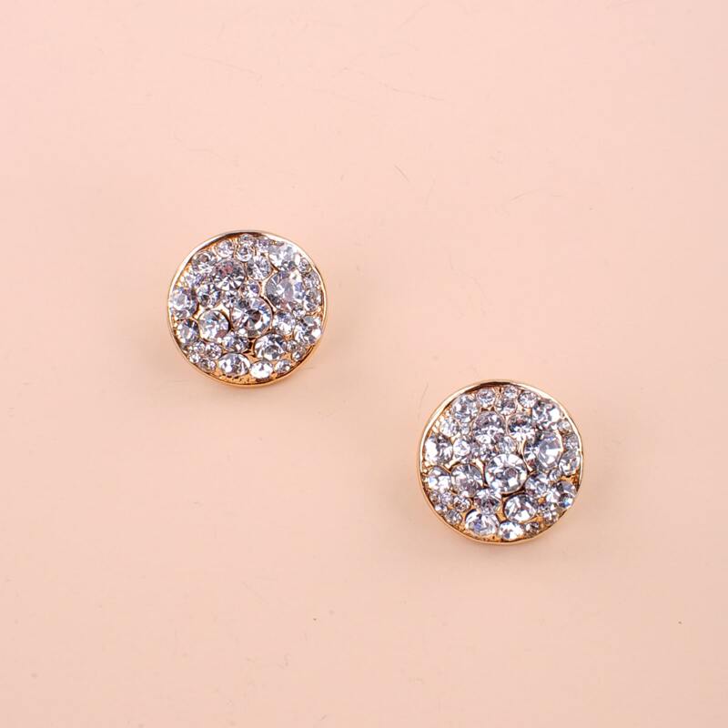 

Rhinestone Stud Earrings, Gold