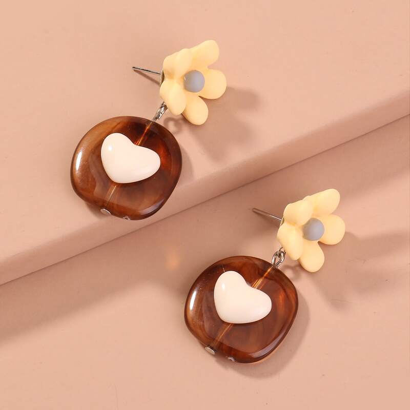

Flower Drop Earrings, Multicolor