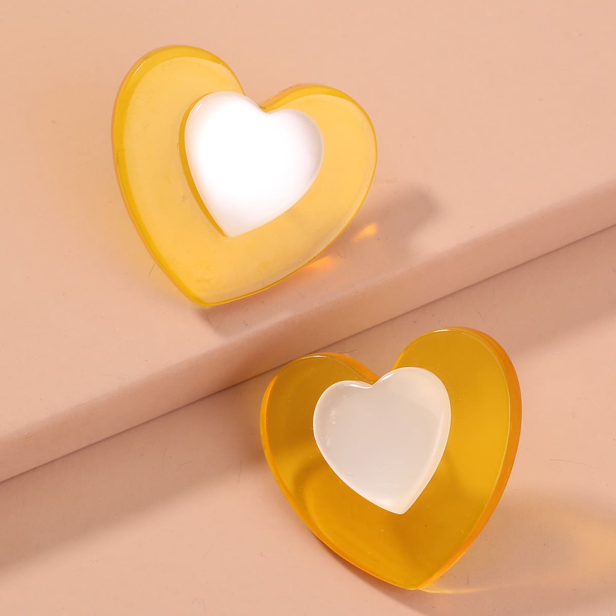 

Heart Stud Earrings, Yellow