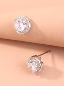 Nooxian Rhinestone Stud Earrings - Silver - View 4