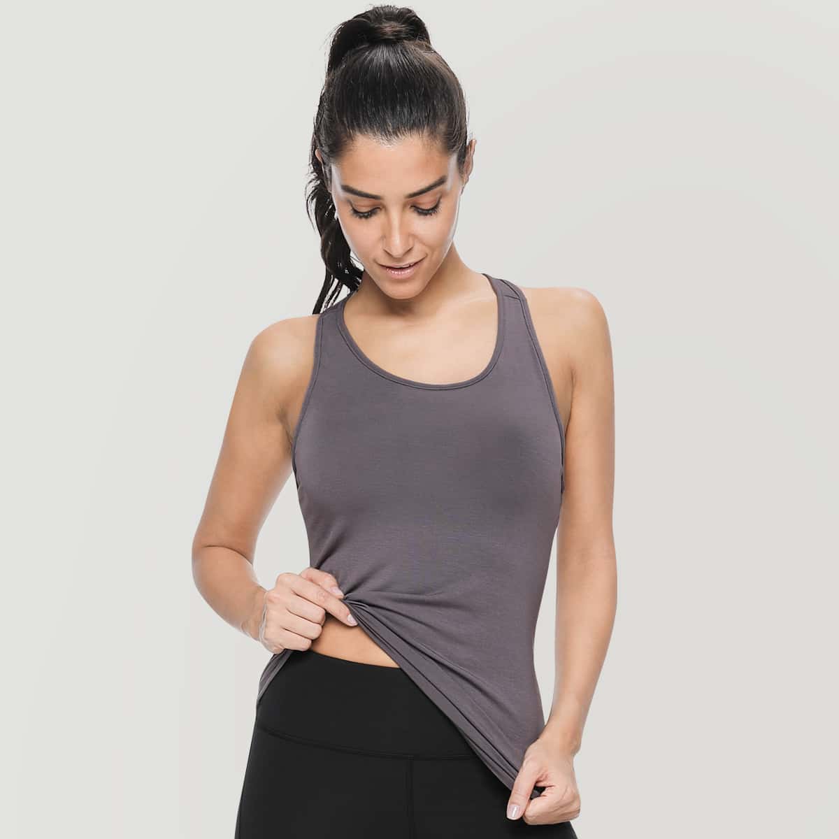 

Vutru Solid Crisscross Back Sports Tee, Purple