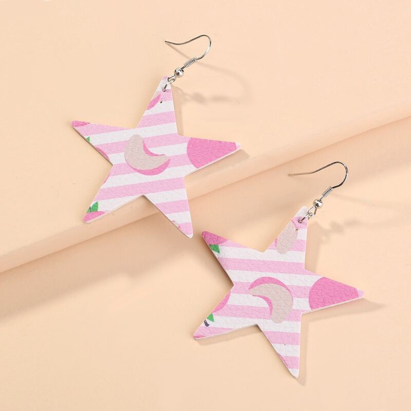

Fruit Pattern Star Drop Earrings, Multicolor