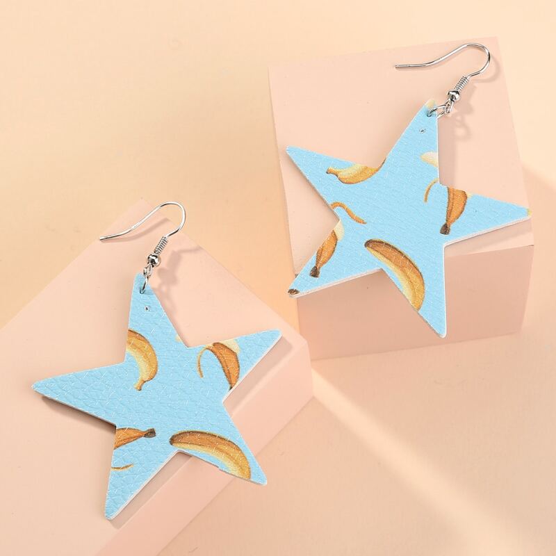 

Fruit Pattern Star Drop Earrings, Multicolor