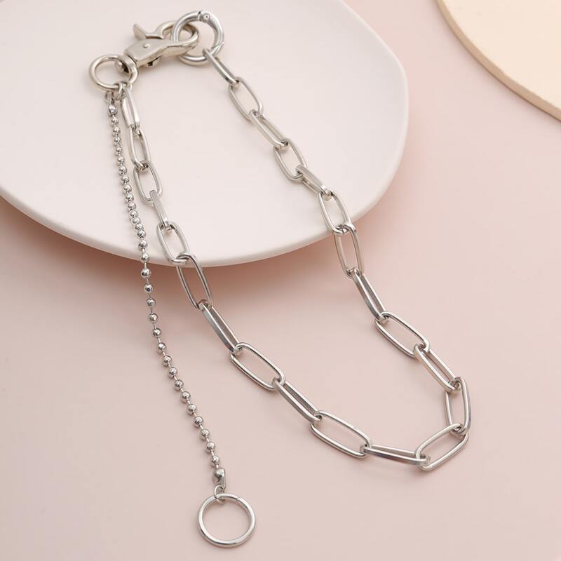 

Ring Decor Chain Necklace, Silver