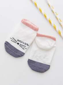 5pairs Baby Letter Graphic Socks - Multicolor - View 4