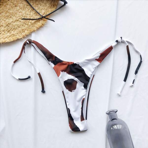 

Cow Pattern Tie Side Bikini Panty, Multicolor