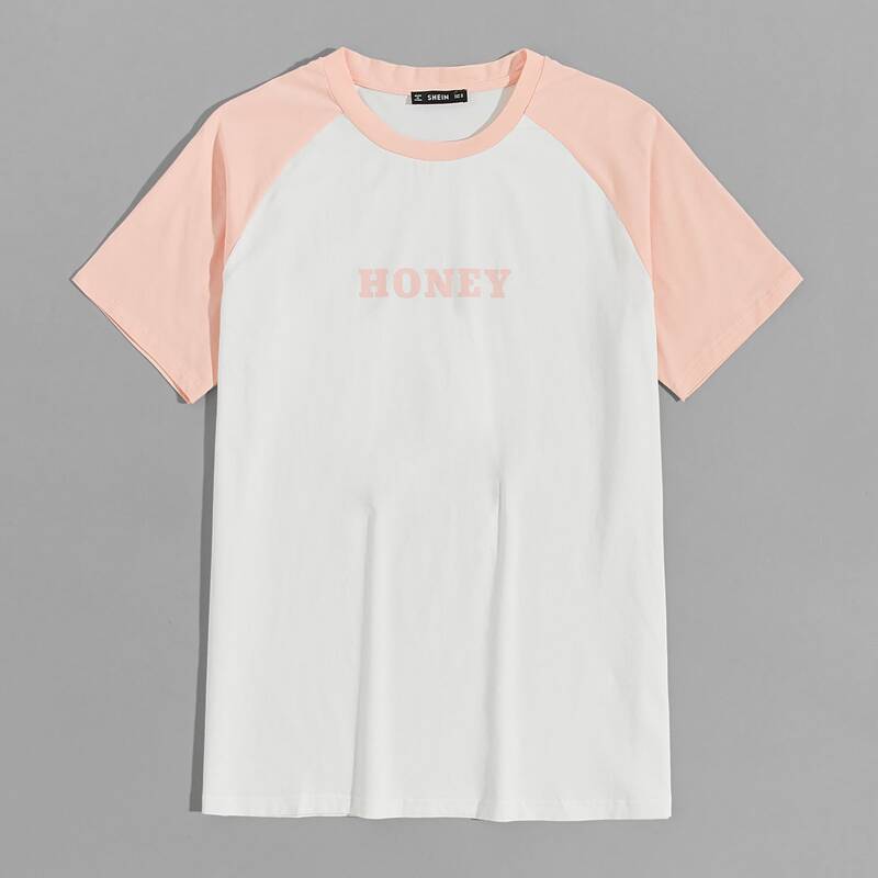 

Guys Raglan Sleeve Letter Graphic Tee, White