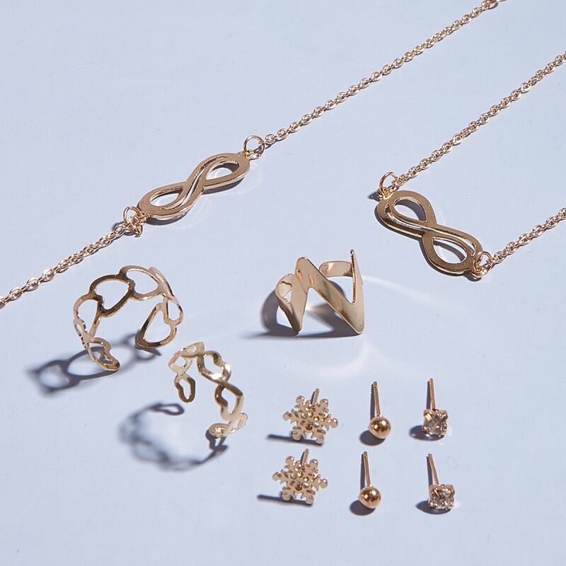 

11pcs Infinity Decor Jewelry Set, Gold
