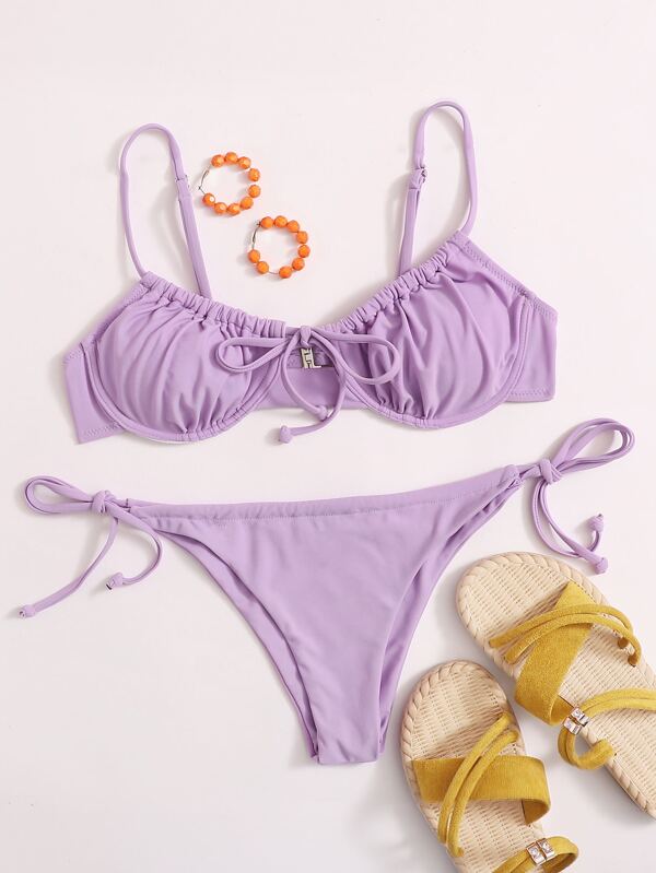 purple underwire bikini