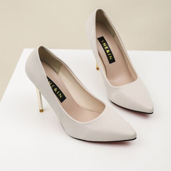 

Point Toe Stiletto Court Heels, Beige