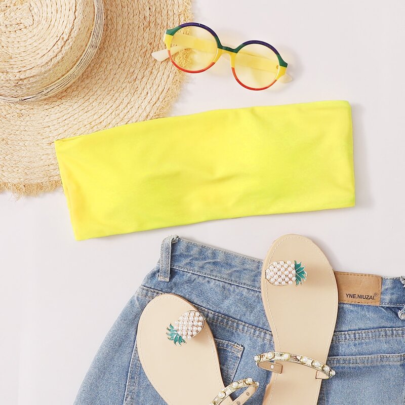 

Bandeau Bikini Top, Yellow