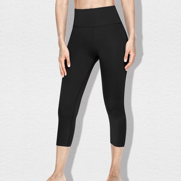 

Wide Waistband Ruched Detail Sports Leggings, Black