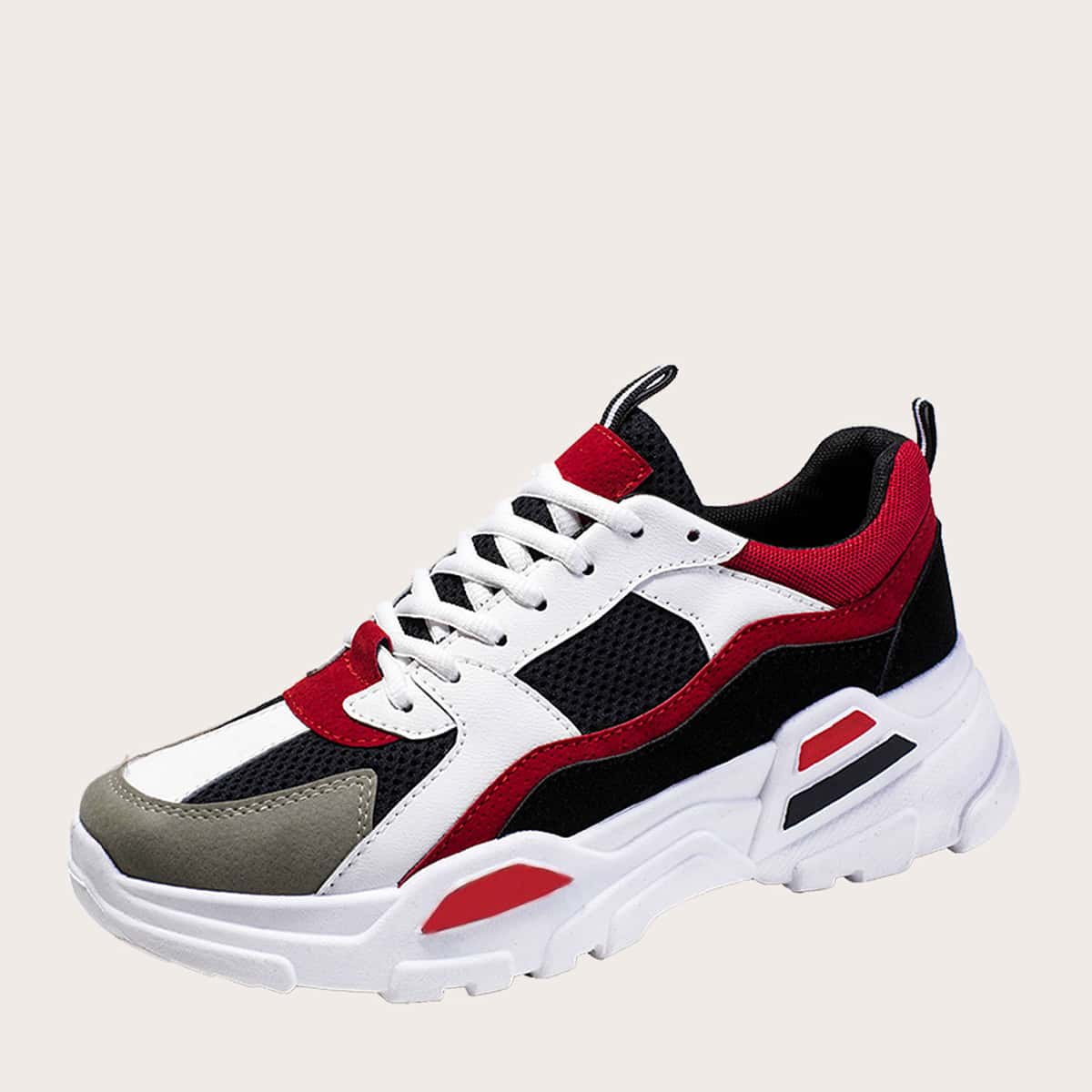 

Guys Lace-up Front Colorblock Sneakers, Multicolor