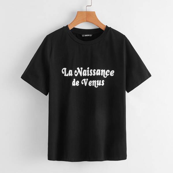 

Letter Graphic Tee, Black