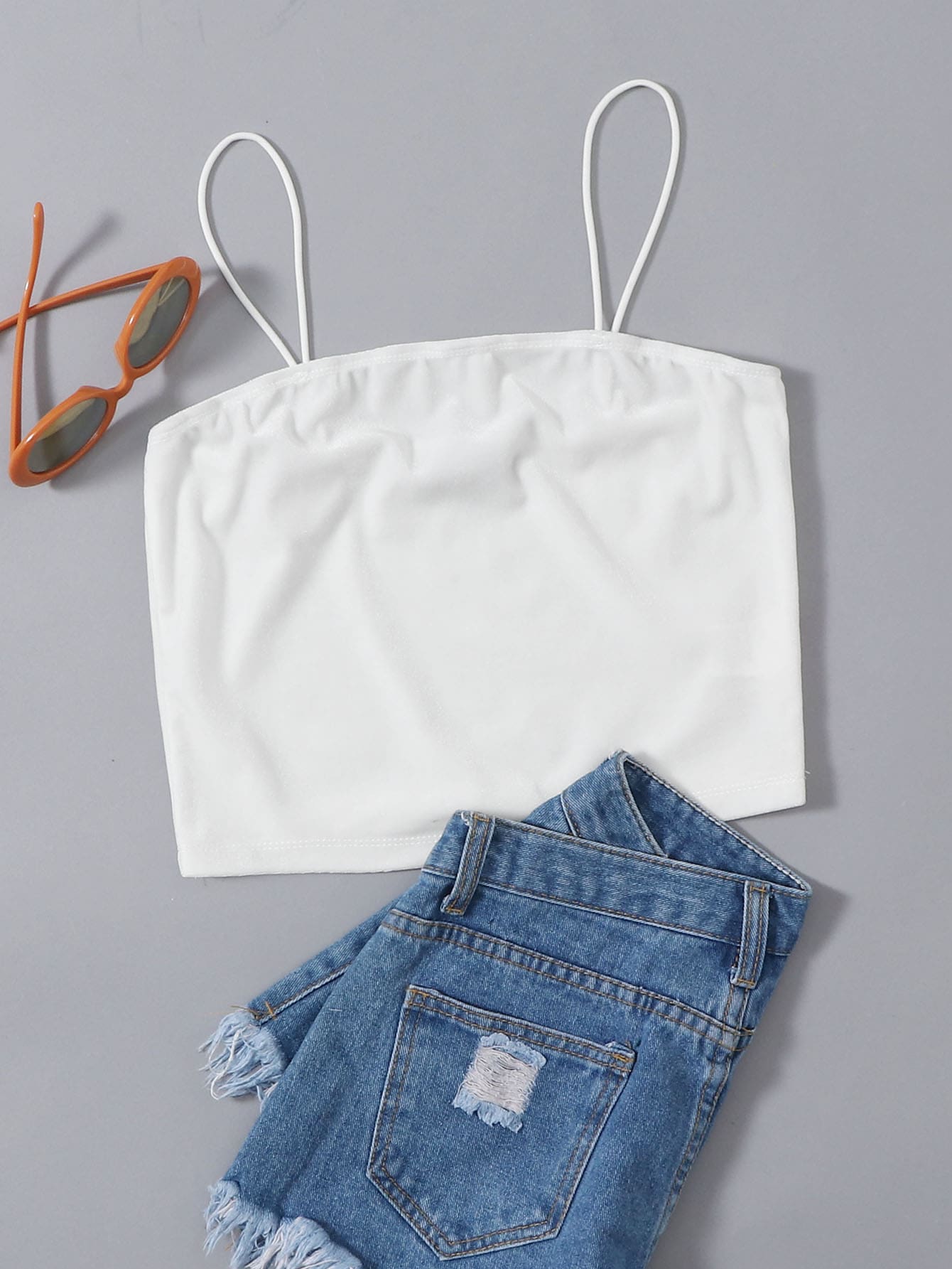 SHEIN BAE Solid Cami Top - White - View 1