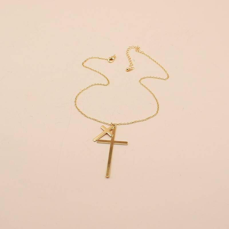

Cross Charm Necklace, Gold