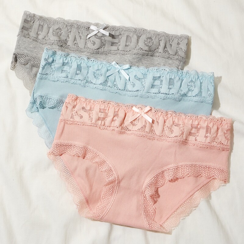

3pack Letter Lace Panty Set, Multicolor