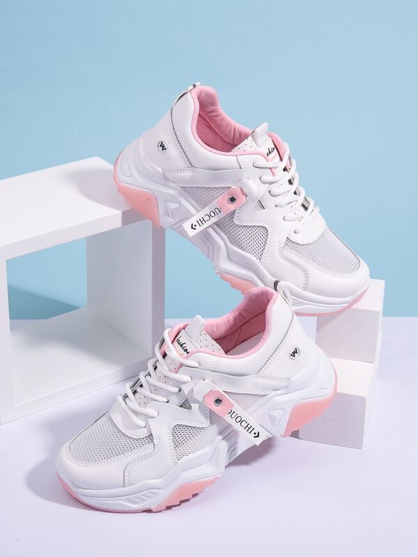 mesh panel sneakers