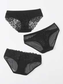 3pack Floral Lace Panty Set