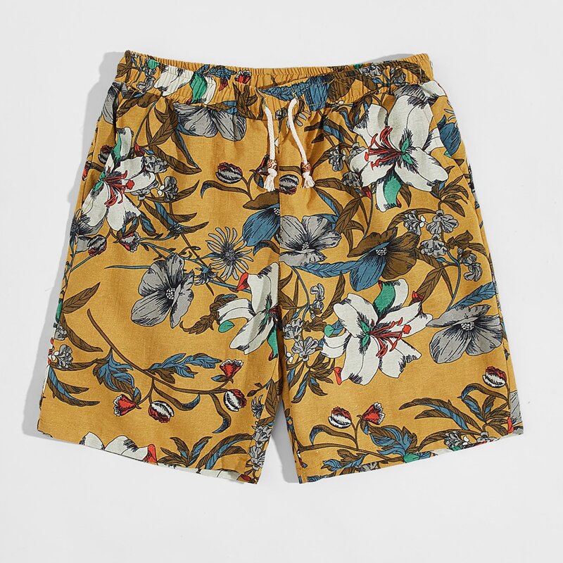 

Guys Floral Shorts, Yellow