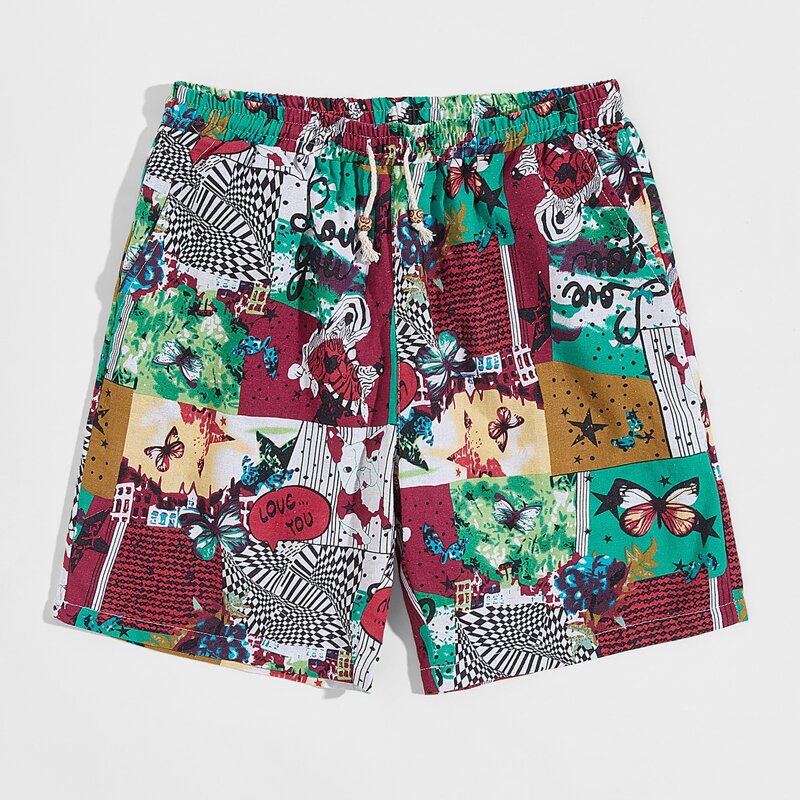 

Guys Graphic Print Shorts, Multicolor