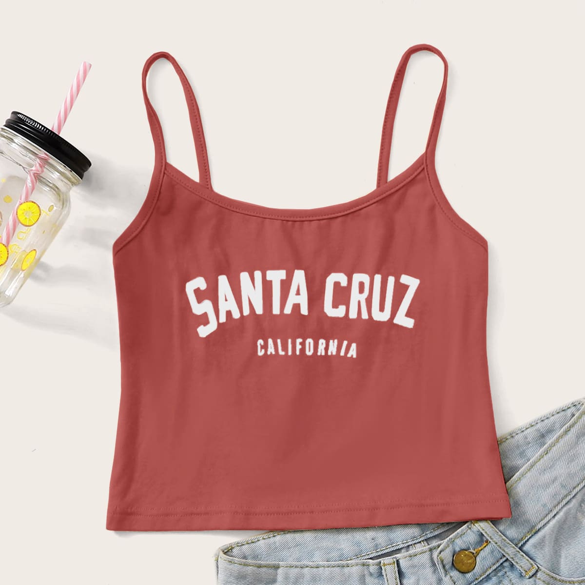 

Letter Graphic Cami, Red