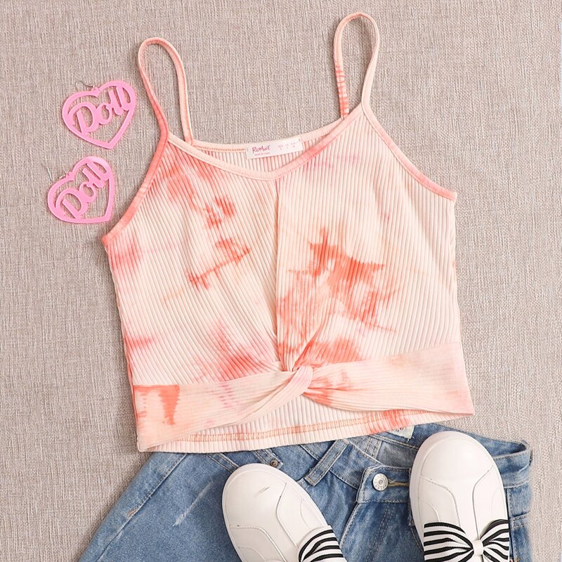 

Twist Front Tie Dye Cami, Pink