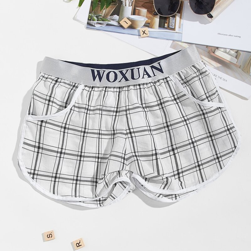 

Guys Plaid Pocket Front Boxer Brief, White