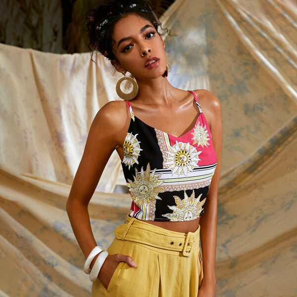 

Sun Print Crop Cami Top, Multicolor