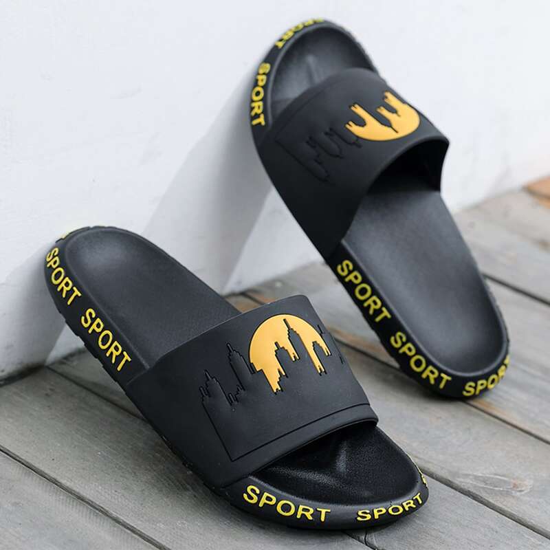 

Guys Open Toe Wide Fit Sliders, Black