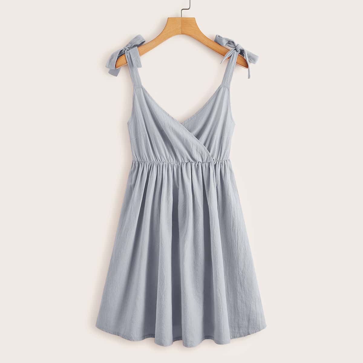 

Tie Strap Wrap Sundress, Blue