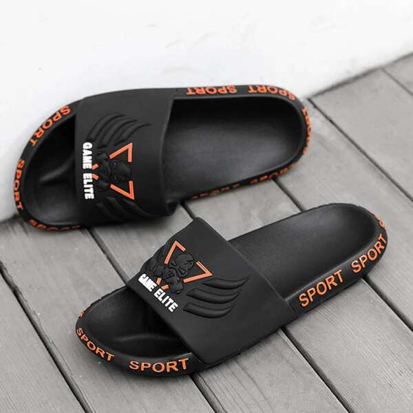 

Men Open Toe Wide Fit Sliders, Black