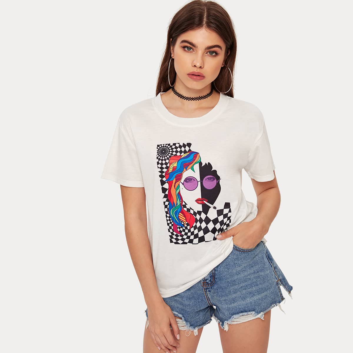 

Figure Graphic Tee, White