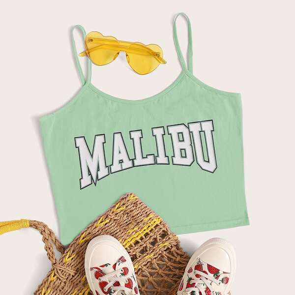 

зелёный Текст Повседневный Майка, Зелёные