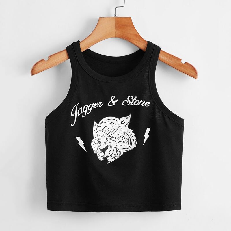 

Tiger Graphic Tank, Black