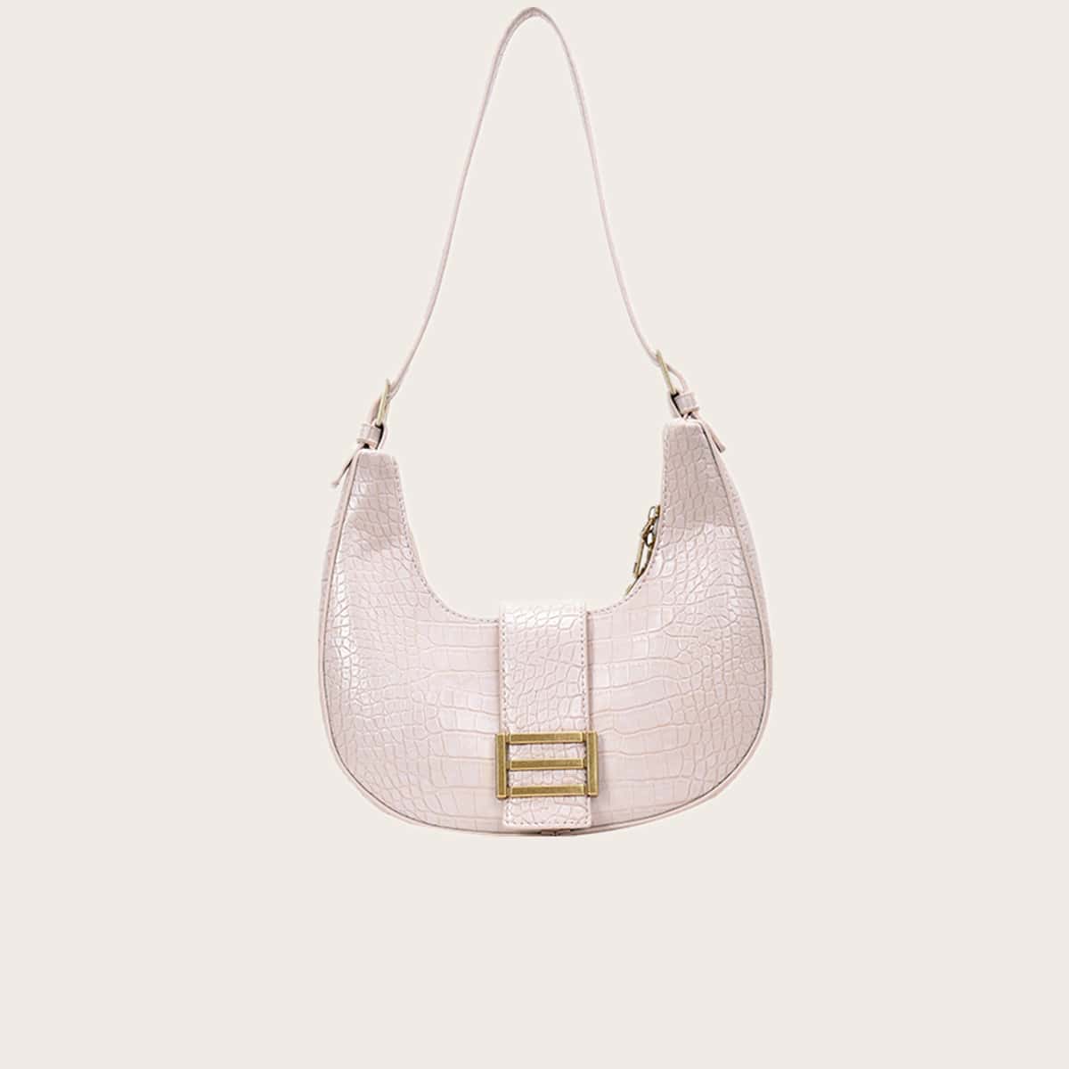 

Croc Embossed Crossbody Bag, Beige