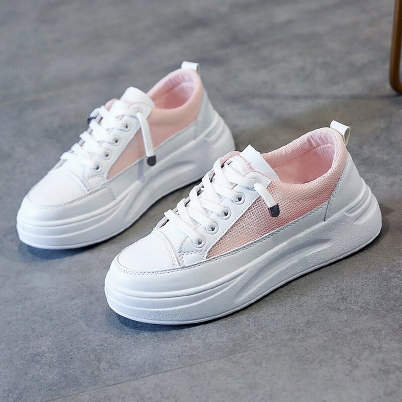

Lace-up Front Mesh Sneakers, White