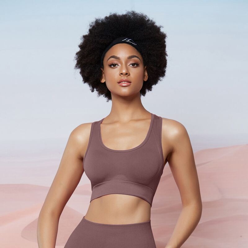 

Seomiscky Solid Racer Back Sports Bra, Mauve purple