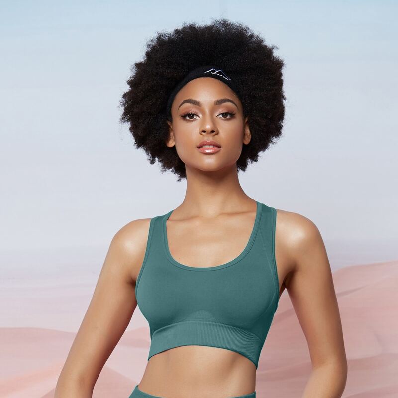 

Seomiscky Solid Racer Back Sports Bra, Cadet blue