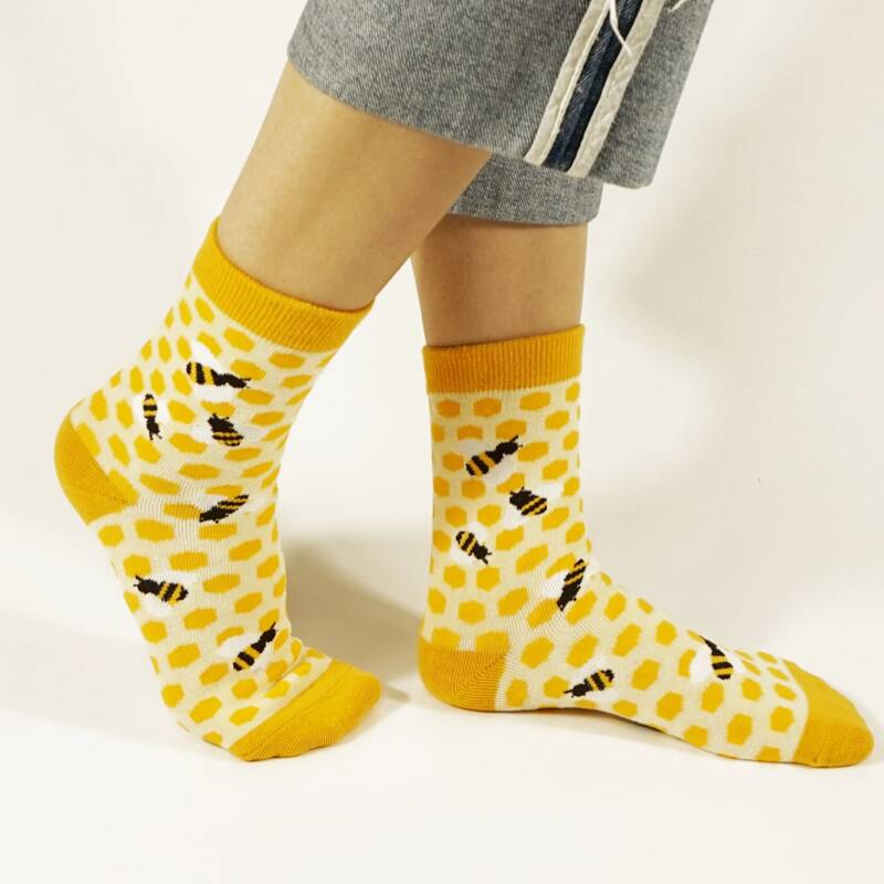 

Bee Pattern Socks, Yellow